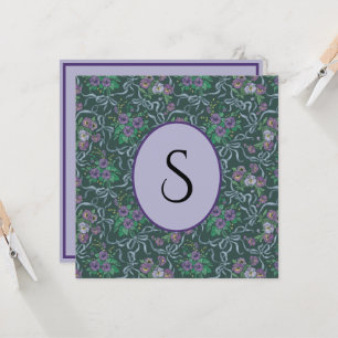 Carte Ruban bleu vintage victorien violet en acier