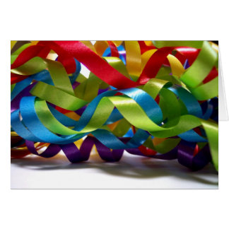 Carte ruban colorée