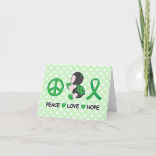 Carte Ruban de conscience de vert d'espoir d'amour de
