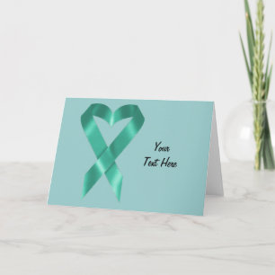 Carte Ruban de sensibilisation turquoise (personnalisabl