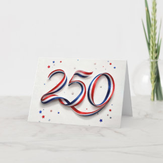 Carte Ruban et étoiles patriotiques pour les 250 ans des