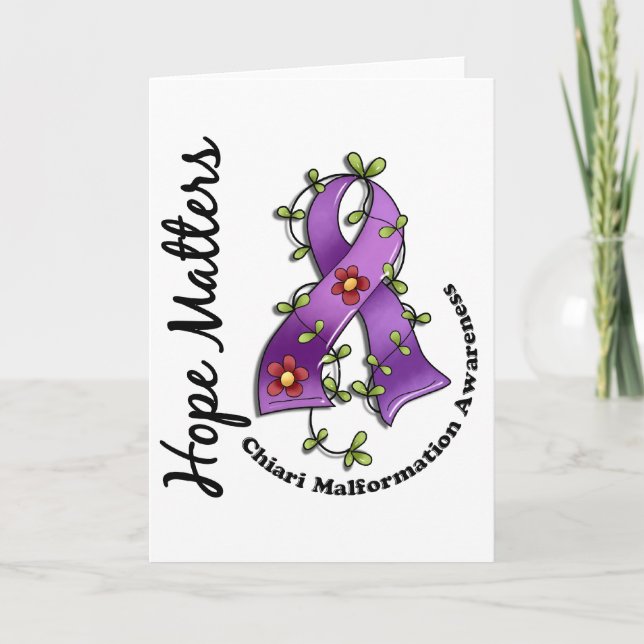 Carte Ruban Fleur 4 Hope Matters Chiari Malformation (Devant)