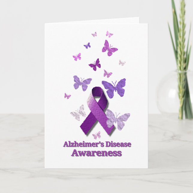 Carte Ruban pourpre de conscience : Maladie d'Alzheimer (Devant)