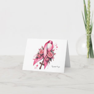 Carte Ruban rose Personnalisé Avec Prière Rosaire