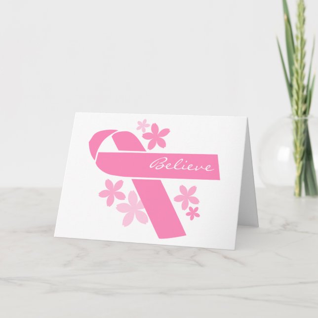Carte Ruban rose - Sensibilisation au cancer du sein (Devant)