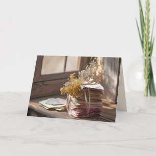 Carte Ruban Sur Les Anciennes Lettres Par Fenêtre