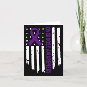 Carte Ruban Violet Fin de l'Overdose Sensibilisation aux