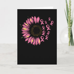 Carte Rubans contre le cancer avec tournesol