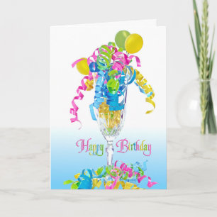 Carte Rubans et ballons d'anniversaire