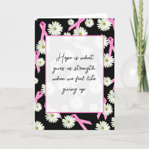 Carte Rubans roses et marguerites blanches