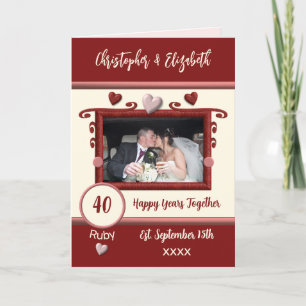 Carte Ruby 40e anniversaire ajouter des noms de photo ro