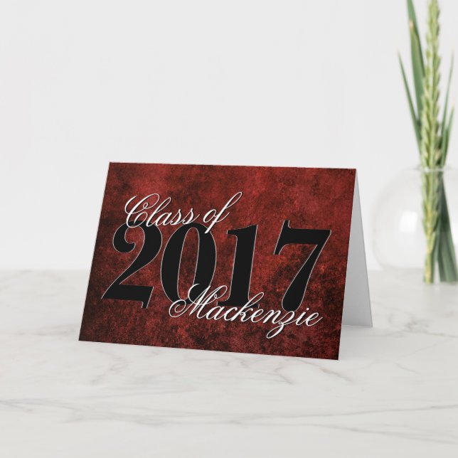 Carte Ruby Grad | Grenat Rouge Écarlate Thème de soirée  (Devant)