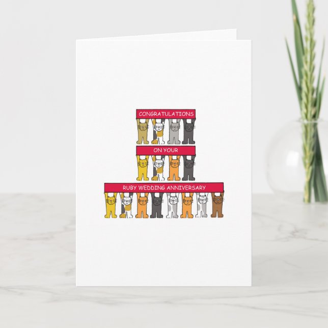 Carte Ruby Mariage Félicitations Cartoon Cats (Devant)