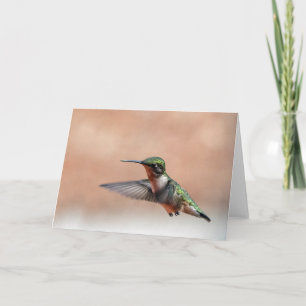Carte Ruby Throated Hummingbird Blank Note Card