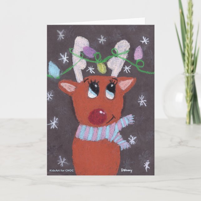 Carte Rudolph's Sparkly Antlers - KidsArt for CHOC (Devant)
