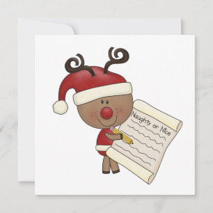 Carte Rudy Reindeer Naughty ou Nic