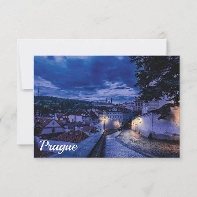 Carte Rue du soir à Prague (Devant)