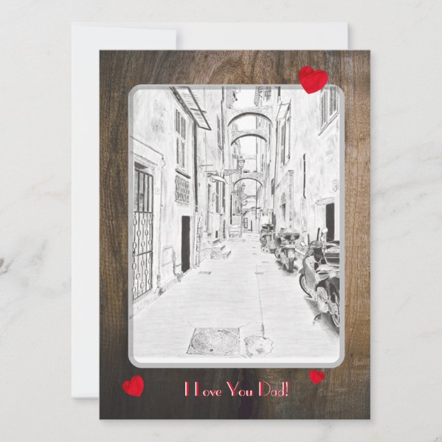 Carte rue italienne étroite - jour du père (Devant)