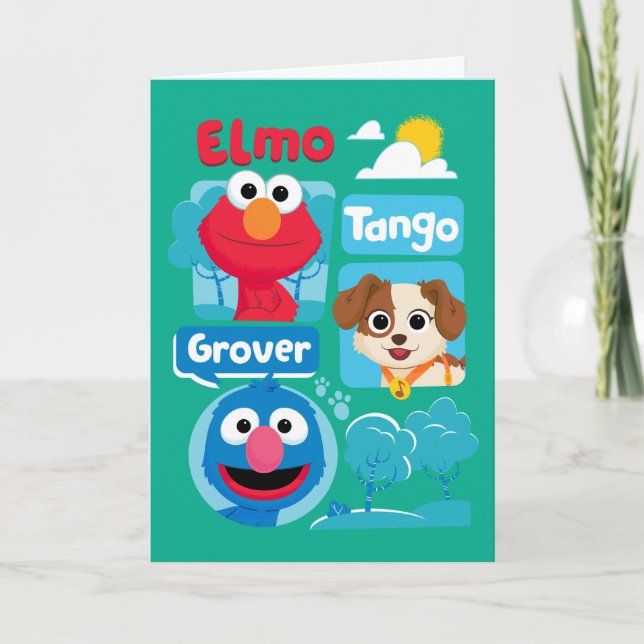 Carte Rue Sésame | Elmo, Tango, & Grover Park Graphic (Devant)