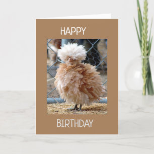 CARTE RUFFLED POULET FEATHEREE DIRE JOYEUX ANNIVERSAIRE