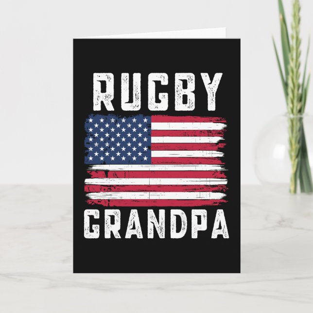 Carte Rugby Papy Drapeau Américain 4 Juillet (Devant)