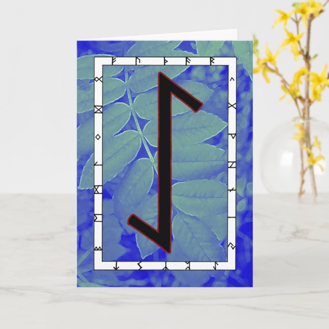 Carte Rune Eihwaz - Persévérance Centrée (Fleur jaune)