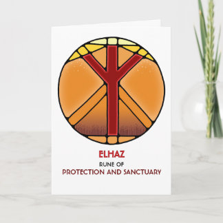 Carte Rune Elhaz - Protection & Sanctuaire - Art Nouveau