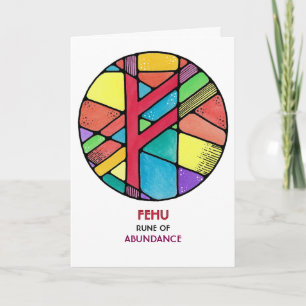 Carte Rune Fehu - Abondance - Art Nouveau