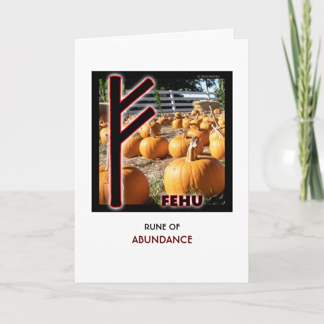 Carte Rune Fehu - Abondance - Citrouille (Devant)