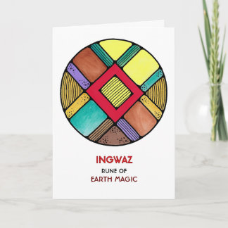 Carte Rune Ingwaz - Magie de la Terre - Art Nouveau
