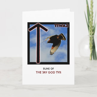 Carte Rune Tiwaz - Sky God Tyr - Hawk