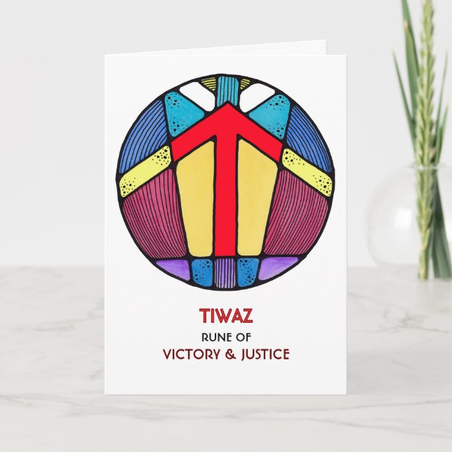 Carte Rune Tiwaz - Victoire & Justice - Art Nouveau (Devant)