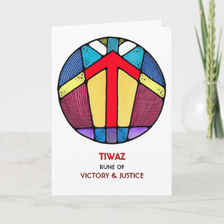 Carte Rune Tiwaz - Victoire & Justice - Art Nouveau