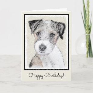 Carte Russell Terrier Peinture rugueuse - Art Chien orig