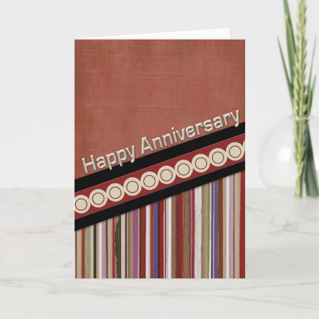 Carte Rust Stripes and Circles 3D Anniversaire (Devant)
