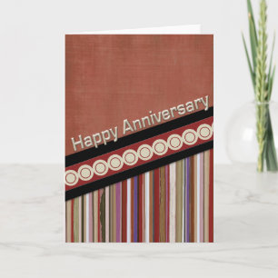 Carte Rust Stripes and Circles 3D Anniversaire