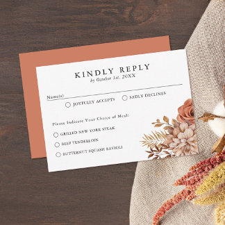 Carte Rust Terracotta Fall Florale RSVP