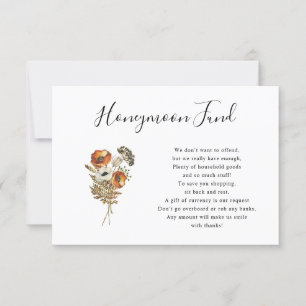 Carte Rustic Autumn Fleur sauvage Honeymoon Fund