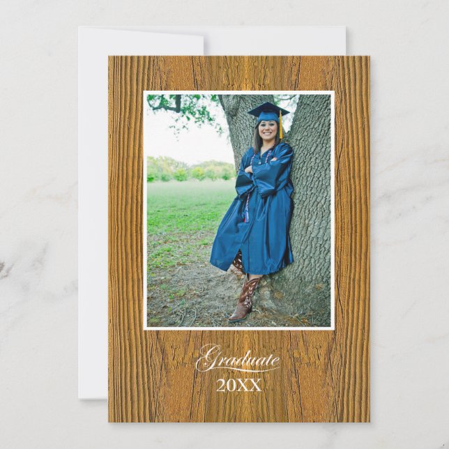Carte Rustic Board College Graduation Announcement (Devant)