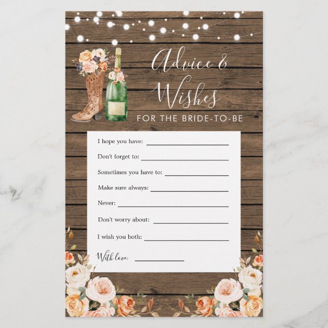 Carte Rustic Boots & Bubly Conseils & Wish (Devant)