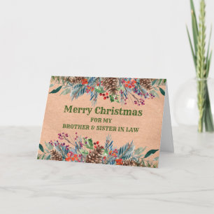 Carte Rustic Brother & Soeur en droit Noël