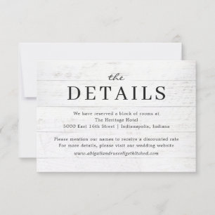 Carte Rustic Chic Modern Mariage Détails