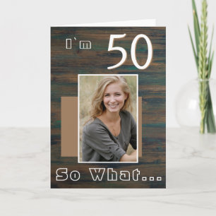Carte Rustic Dark Wood Inspirationnal 50th Birthday