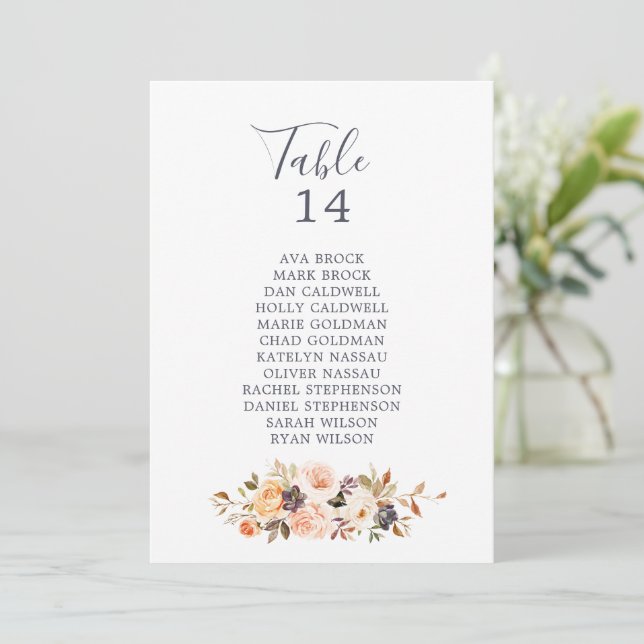 Carte Rustic Earth Table Numéro de siège Cartes (Debout devant)