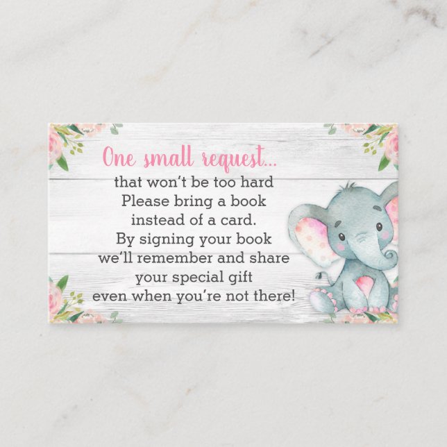 Carte Rustic Elephant Baby shower Book (Devant)