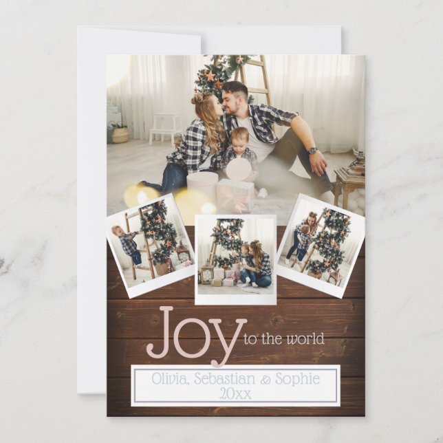 Carte Rustic Holiday Modern 4 Cadre photo (Devant)