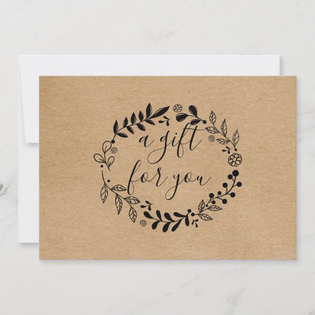 Carte Rustic Kraft Garland Gift Certificate Loyalty Card (Devant)