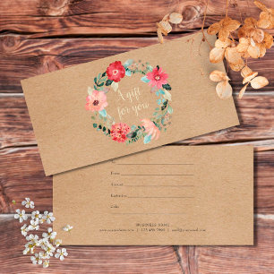 Carte Rustic Pretty Floral Garland Gift Certificate