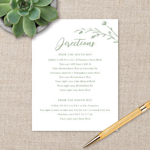 Carte Rustic Sage Green Fleur sauvage Détails du M
