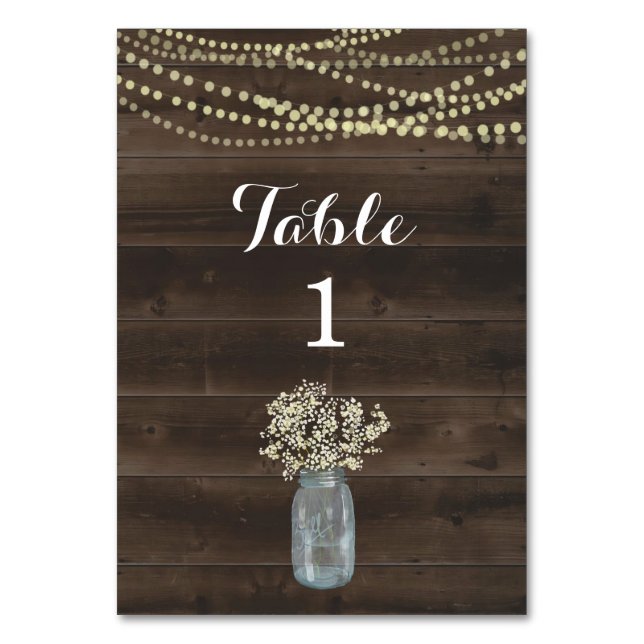 Carte Rustic Table Number - Bois & Bébé Respiratio (Par défaut)